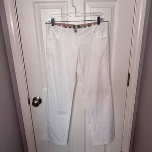 Low Rise Burberry White Pants